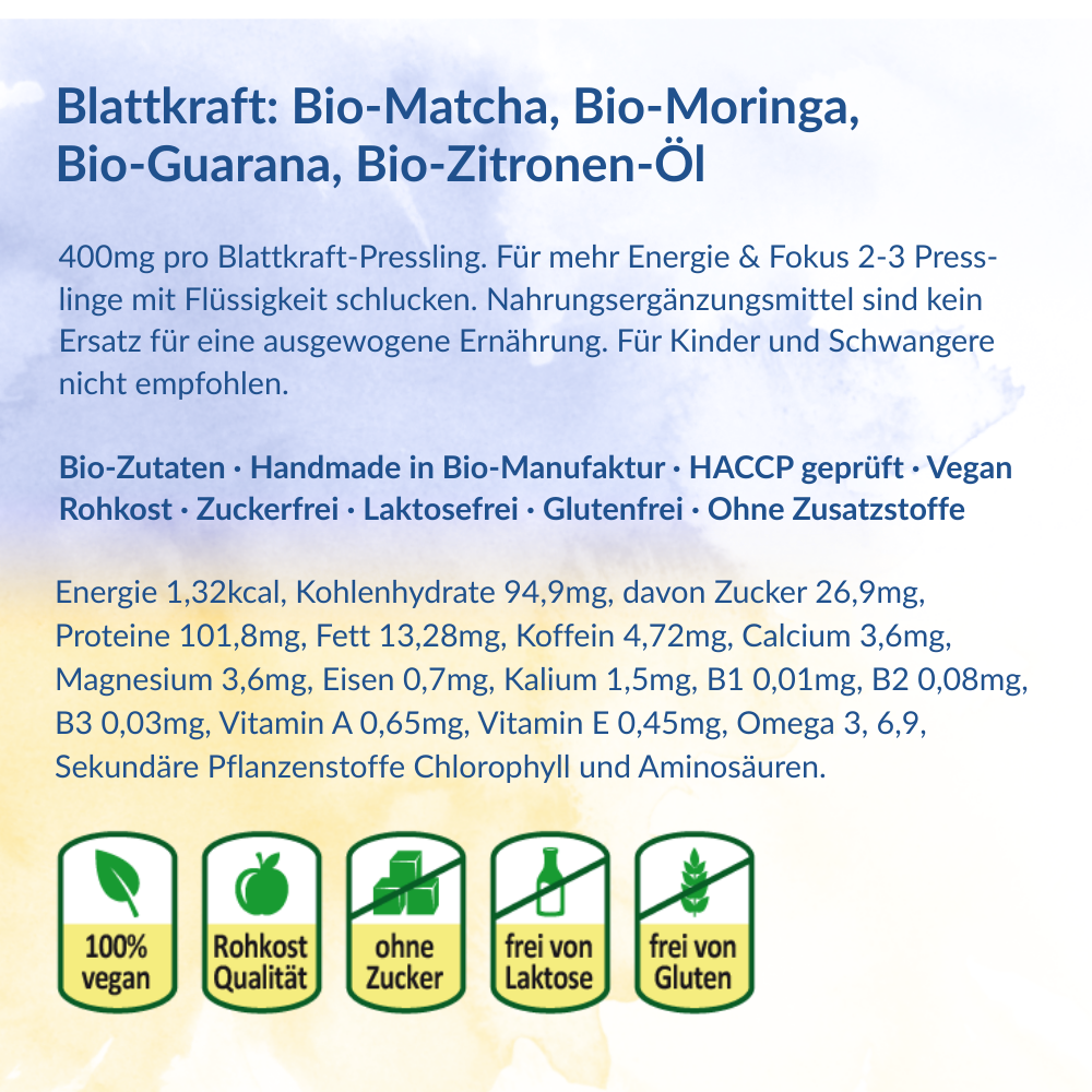 Blattkraft Matcha Guarana Zitrone